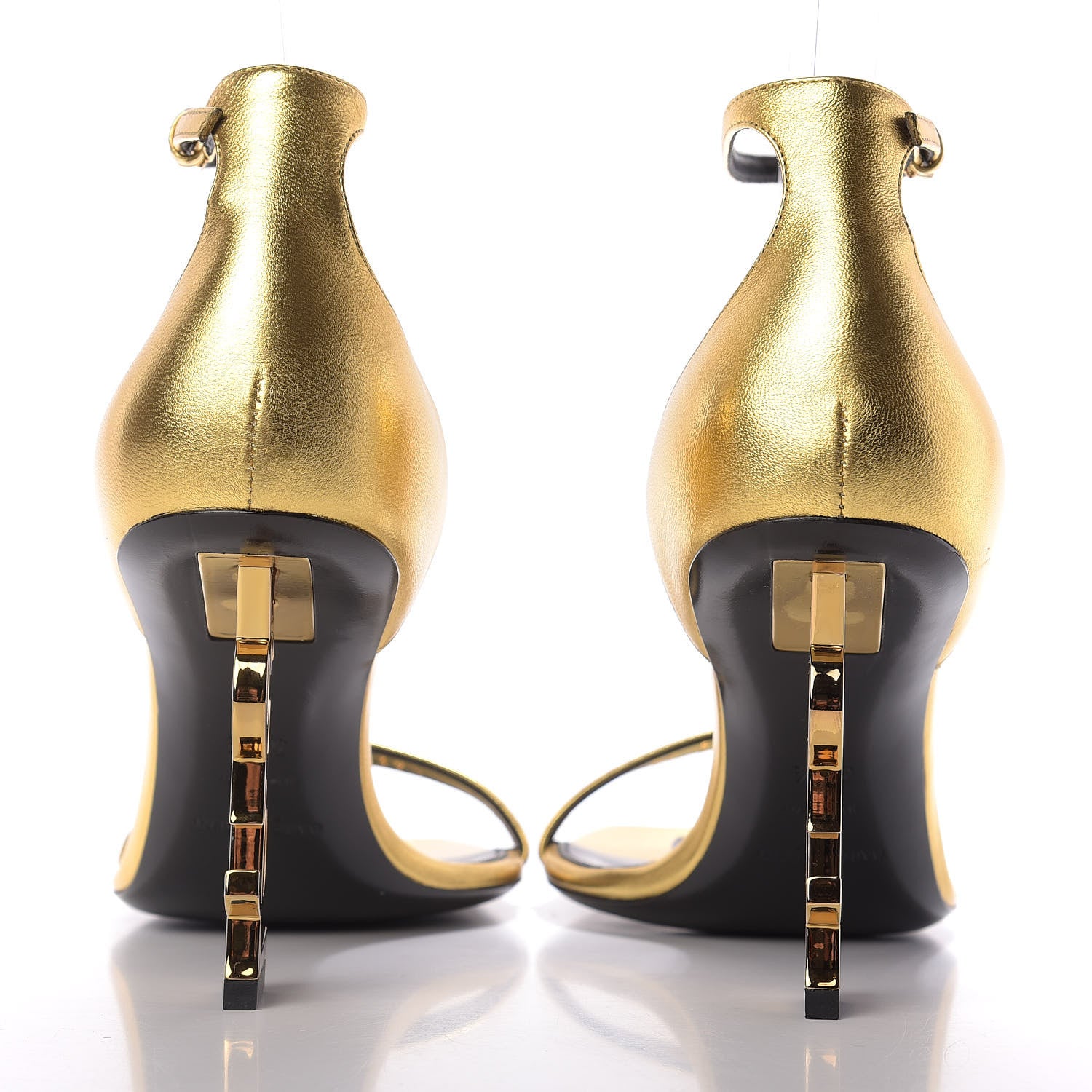 Saint Laurent Calfskin Opyum Sandals 39.5 Oro 6 of 10