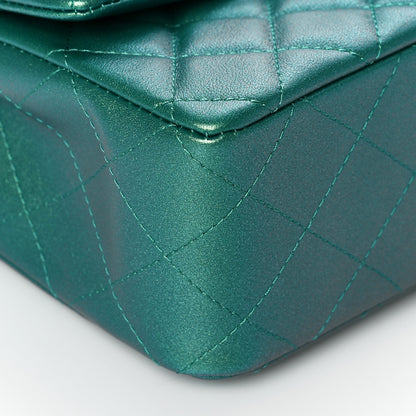 Chanel Iridescent Calfskin Quilted Mini Rectangular Flap Green 8 of 10