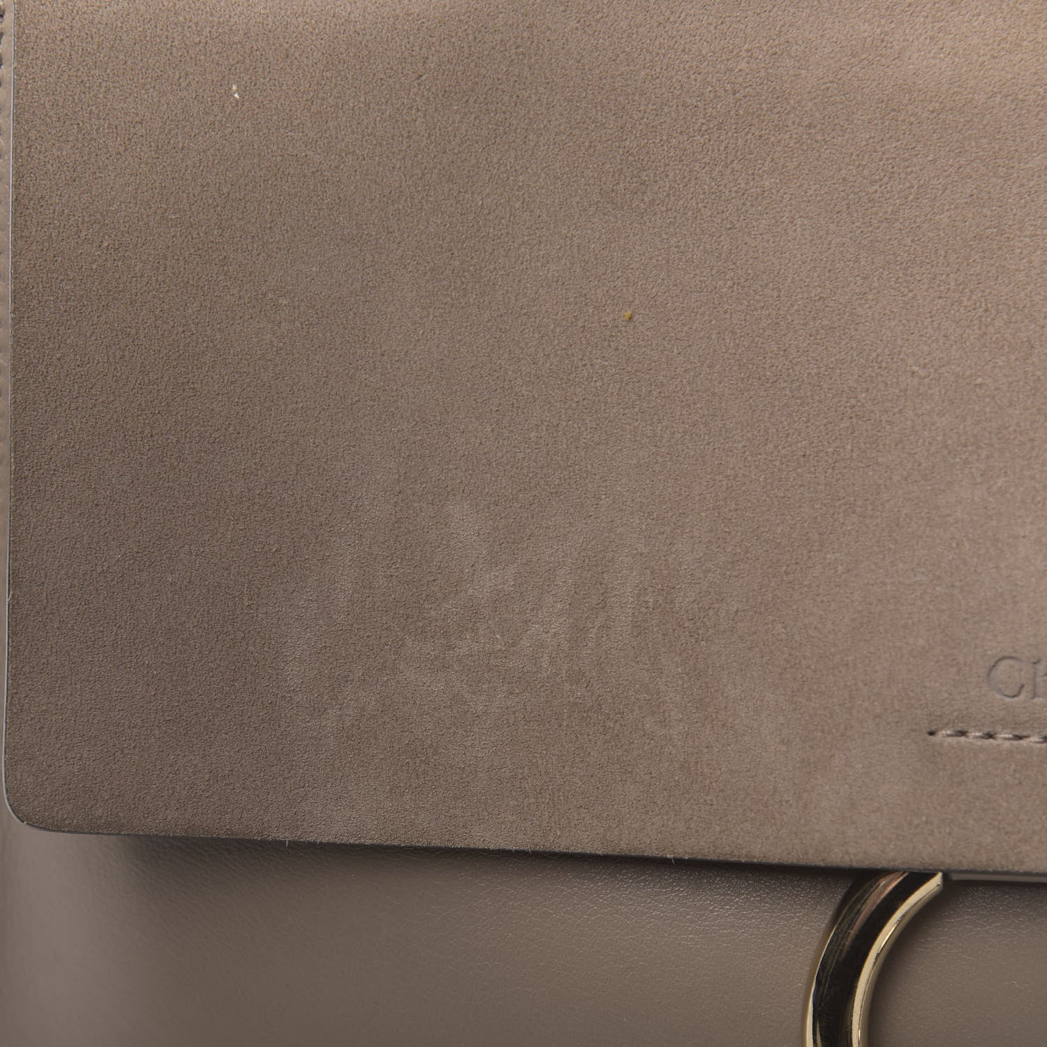 Chloe Calfskin Suede Medium Faye Shoulder Bag Motty Grey 13 of 13