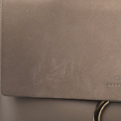Chloe Calfskin Suede Medium Faye Shoulder Bag Motty Grey 13 of 13