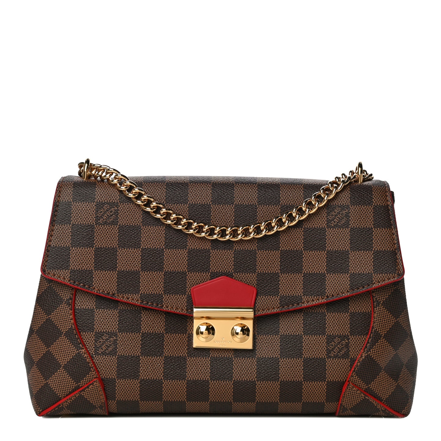 Damier Ebene Caissa Clutch Cherry