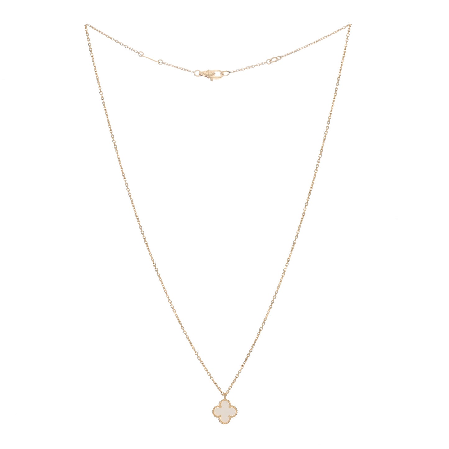 18K Yellow Gold Mother of Pearl Sweet Alhambra Pendant Necklace