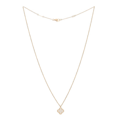 Van Cleef & Arpels 18K Yellow Gold Mother of Pearl Sweet Alhambra Pendant Necklace 2 of 4