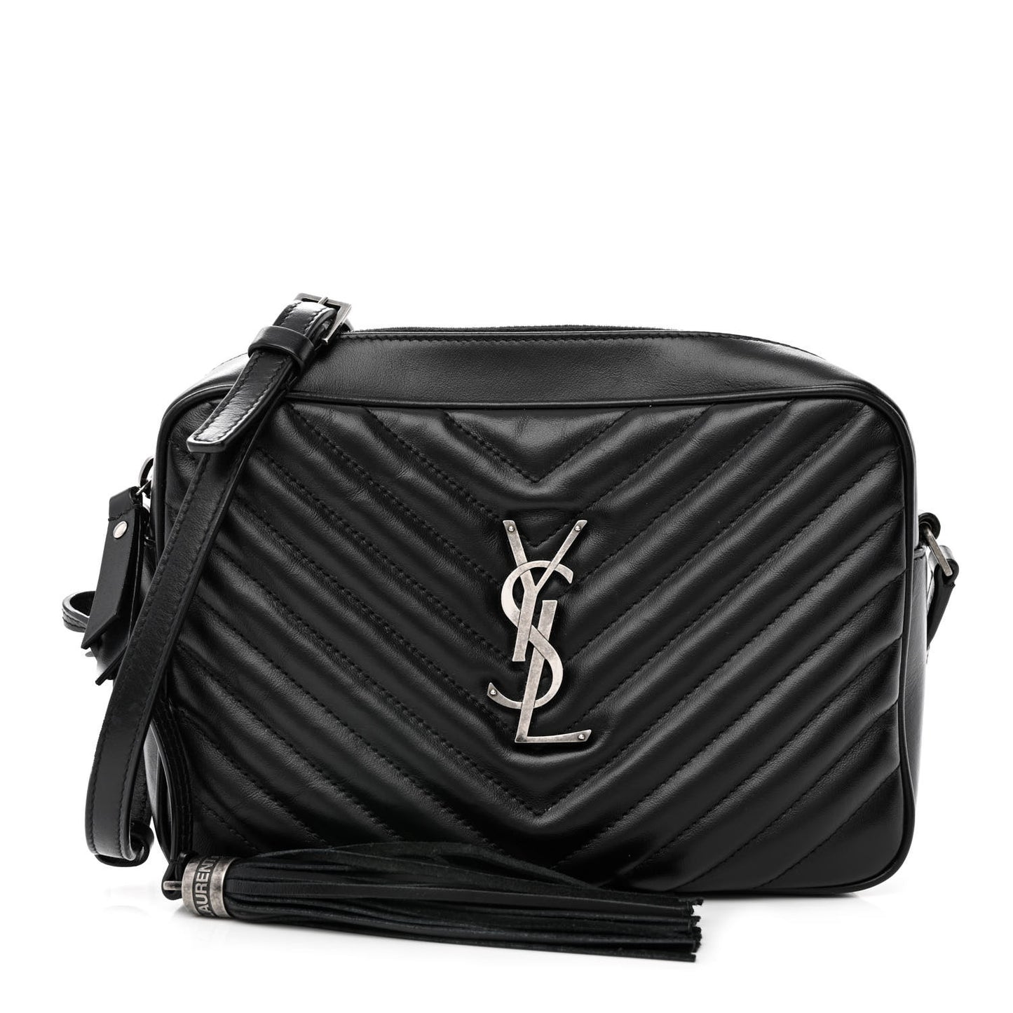 Calfskin Matelasse Monogram Lou Camera Bag Black