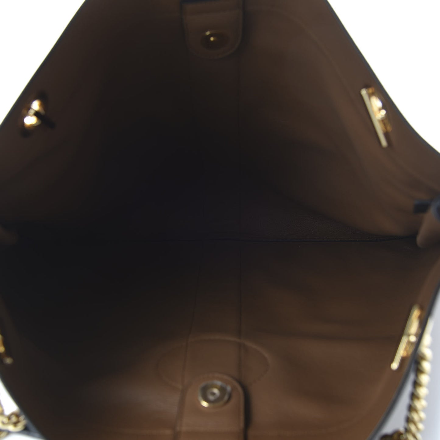 Suede Patent Large Rajah Chain Tote Nocciola Black