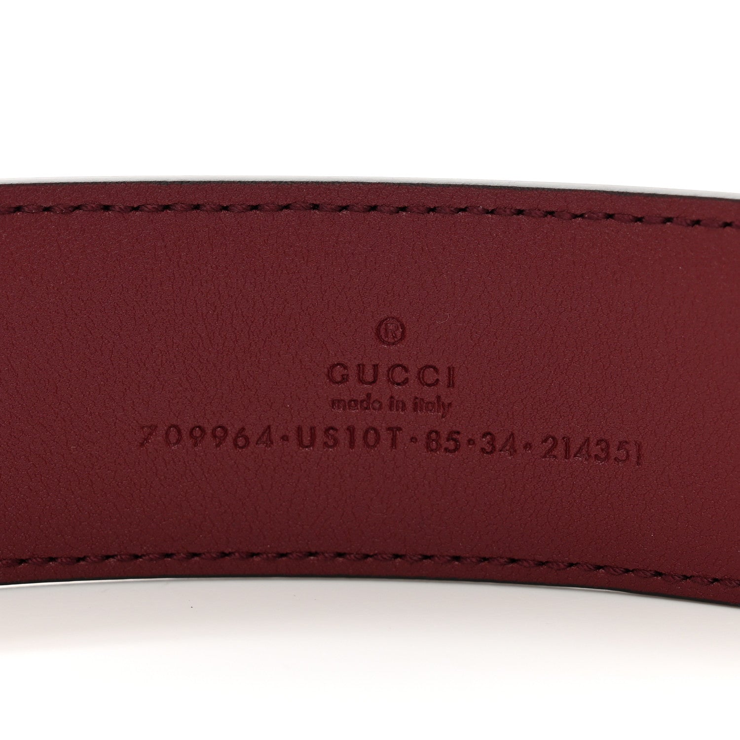 Gucci Ciny Lux Calfskin Patterned Double G 40mm Belt 85 34 Rubicund 3 of 5