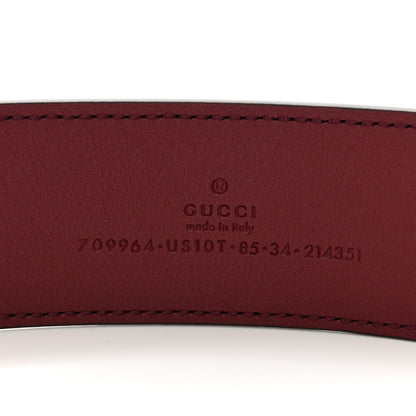 Gucci Ciny Lux Calfskin Patterned Double G 40mm Belt 85 34 Rubicund 3 of 5