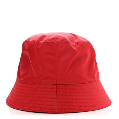 Prada Re-Nylon Metal Triangle Logo Womens Bucket Hat M Rosso 5 of 7