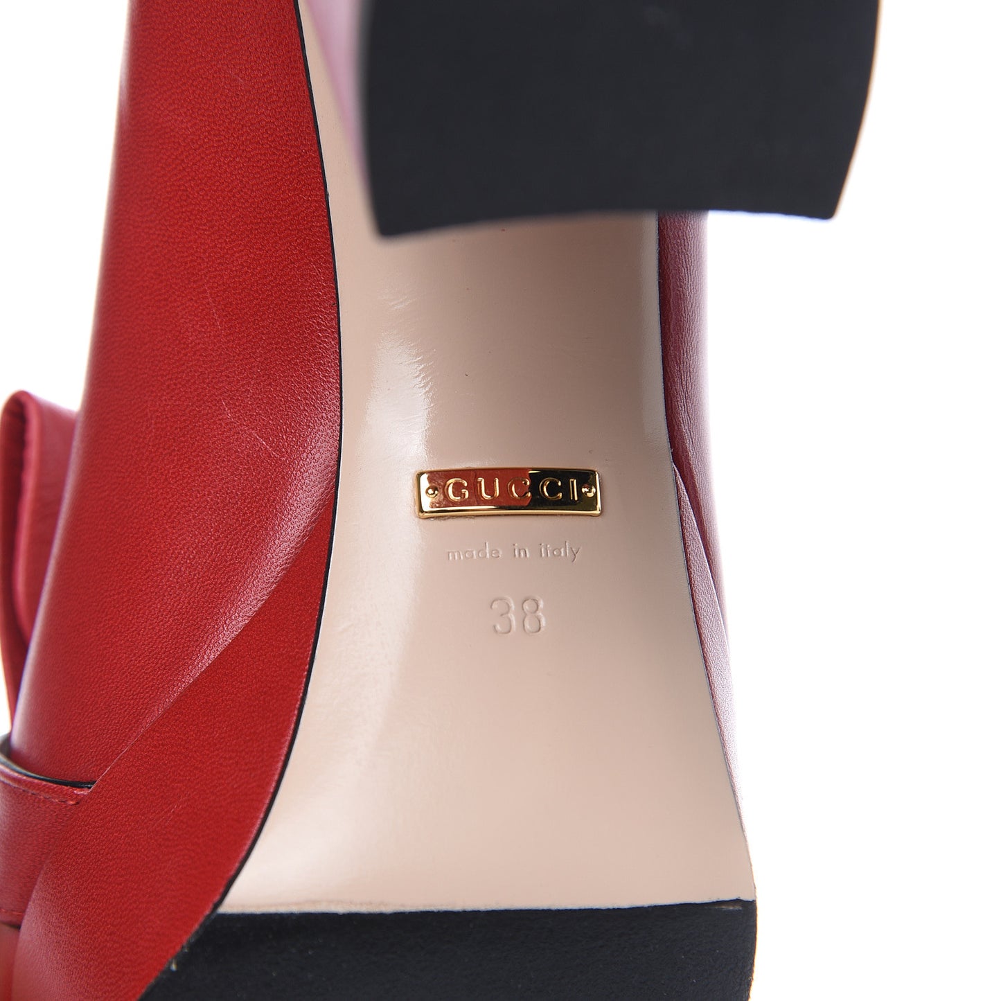 Malaga Kid GG Marmont Fringe Platform Loafer Pumps 38 Hibiscus Red