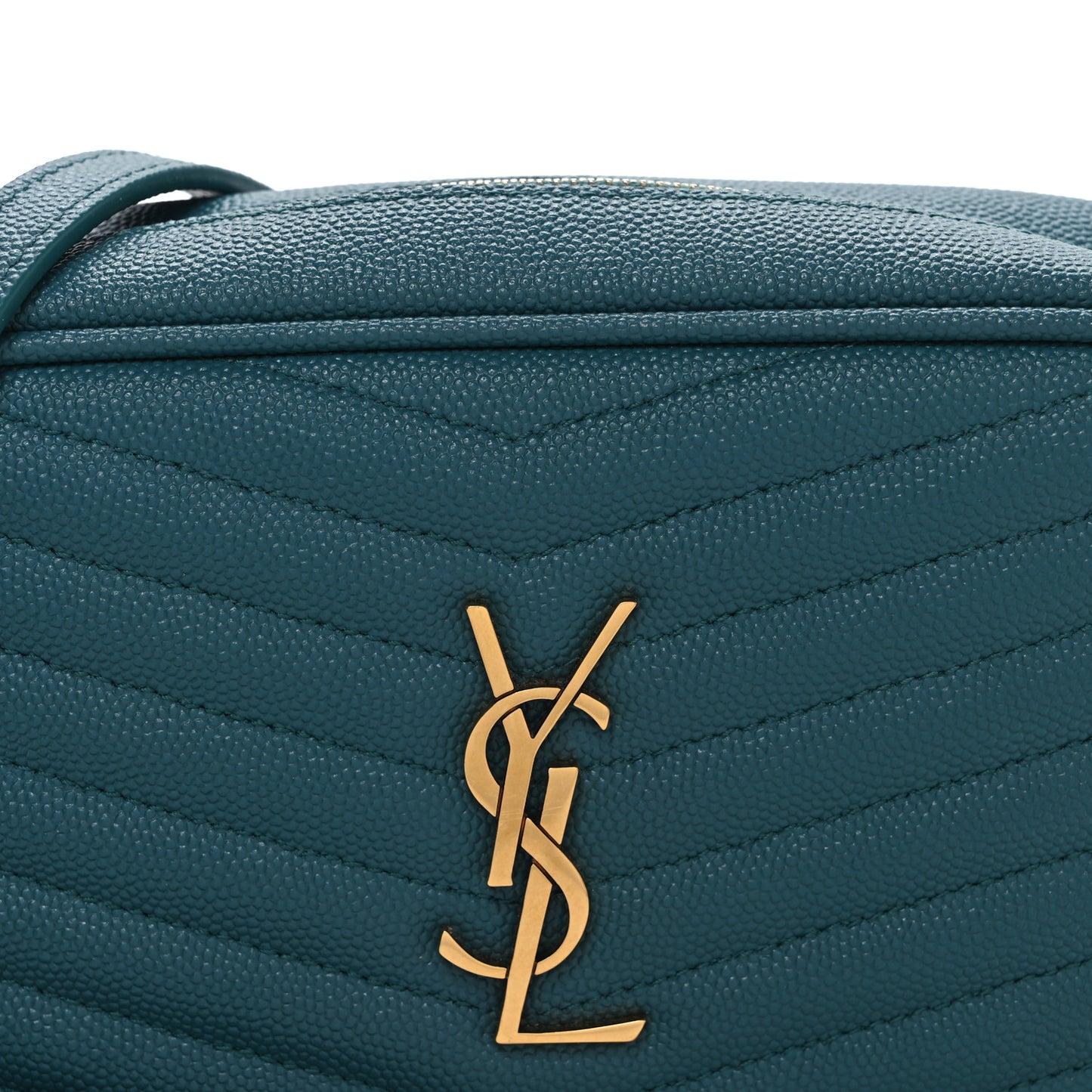 Grain De Poudre Matelasse Monogram Mini Lou Camera Bag Blue Vert