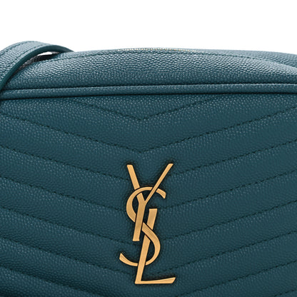 Saint Laurent Grain De Poudre Matelasse Monogram Mini Lou Camera Bag Blue Vert 8 of 10