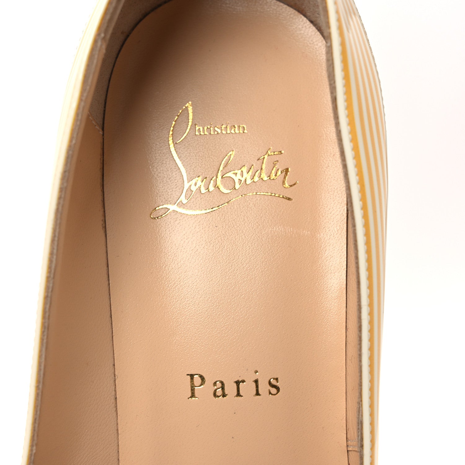 Christian Louboutin Patent Stripes Marine Alta 120 Pumps 38.5 Multicolor 10 of 10
