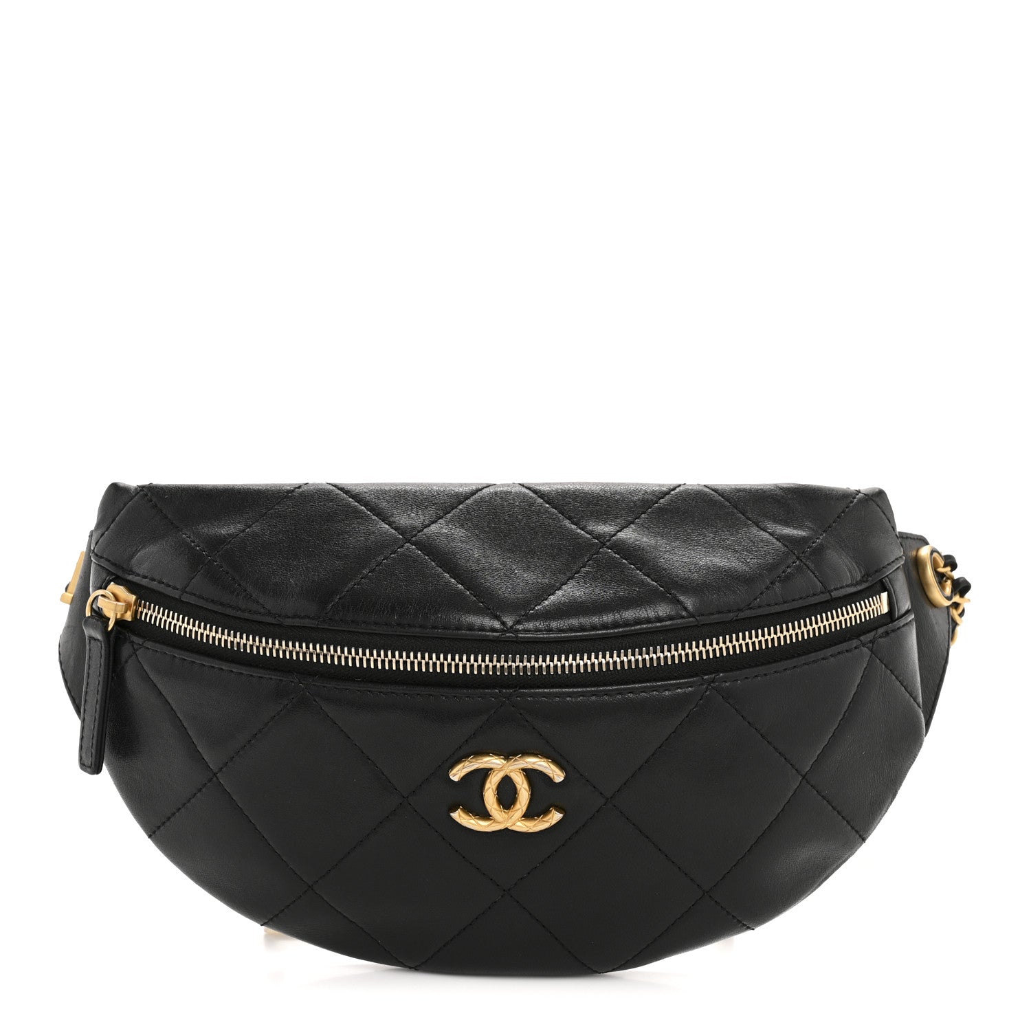 Chanel Lambskin Enamel Quilted Waist Bag Black 1 of 13