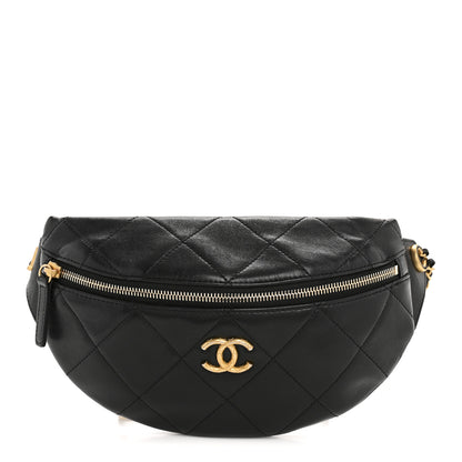Chanel Lambskin Enamel Quilted Waist Bag Black 1 of 13