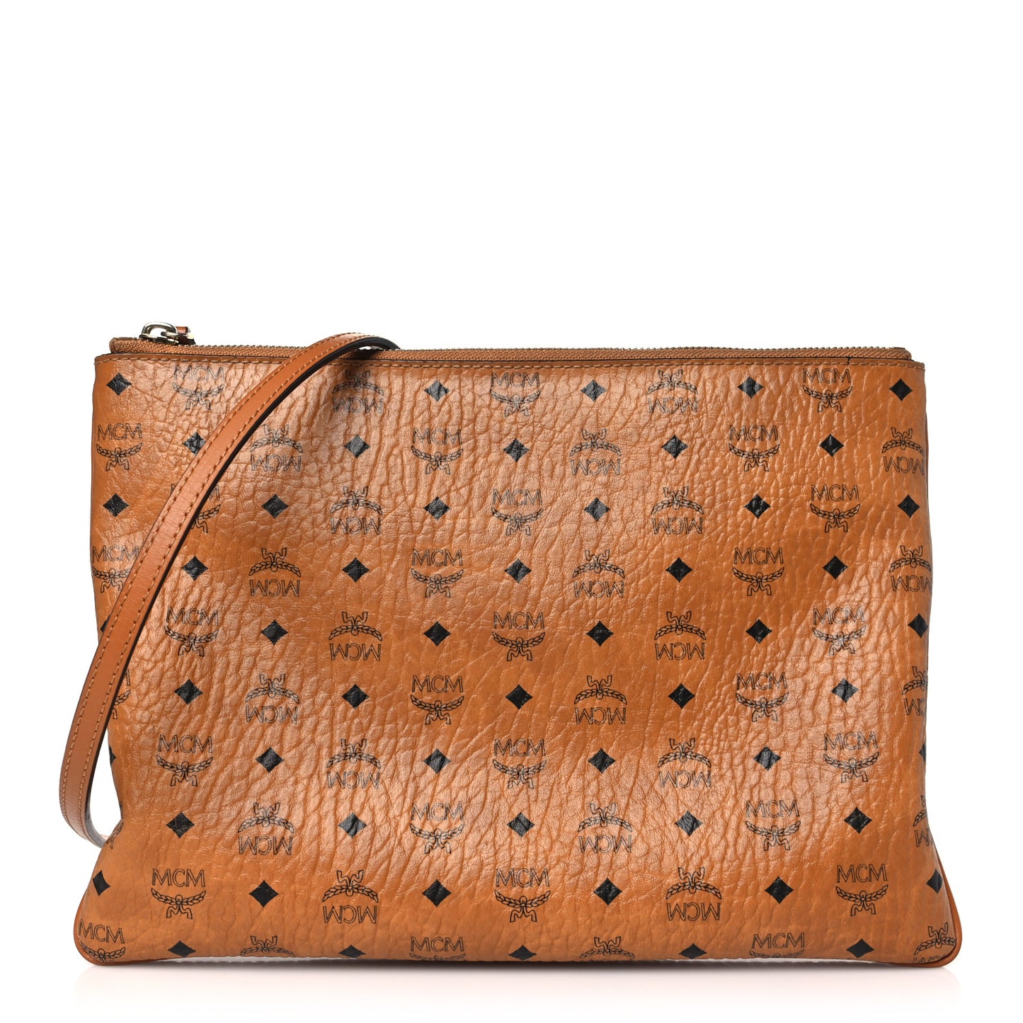 Visetos Medium Crossbody Pouch Cognac