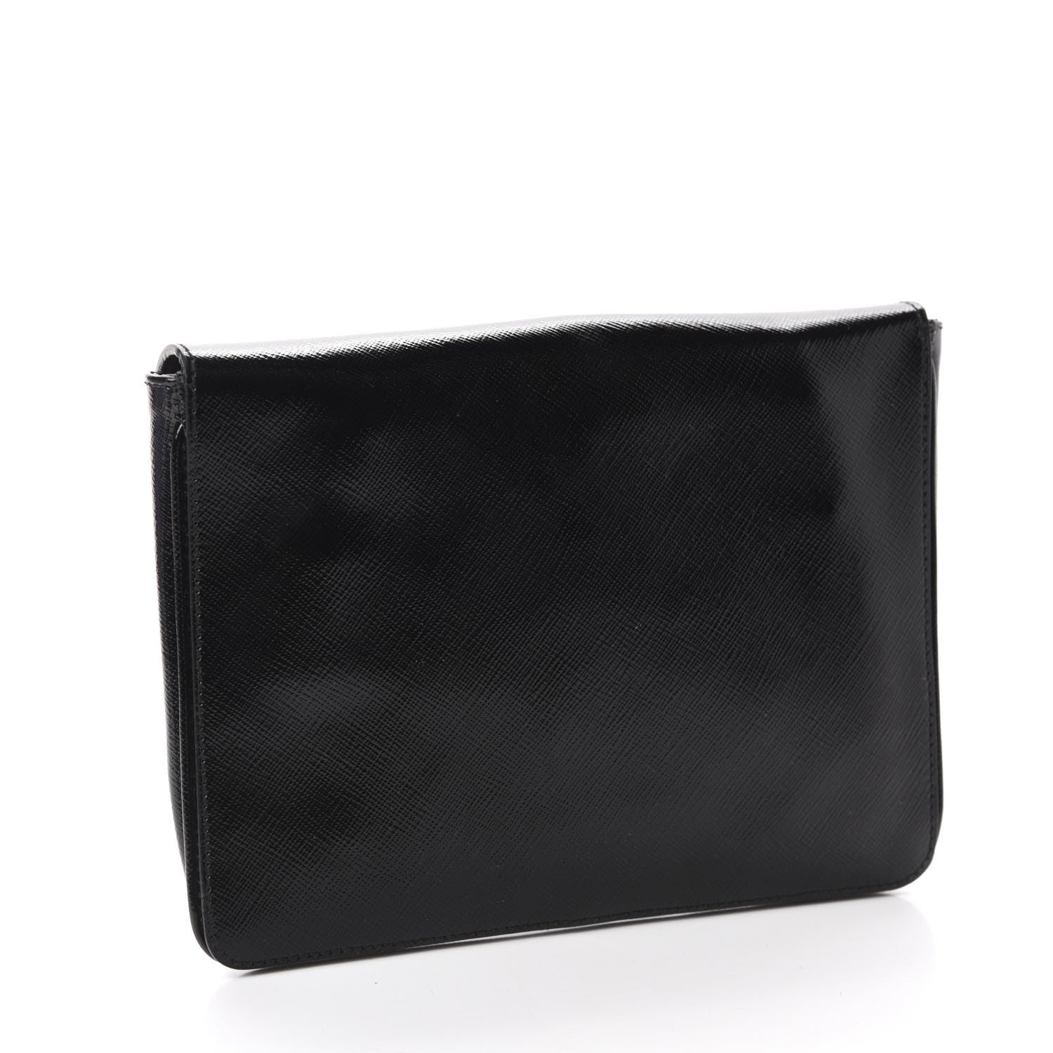 Prada Saffiano Vernice Clutch Black 3 of 11
