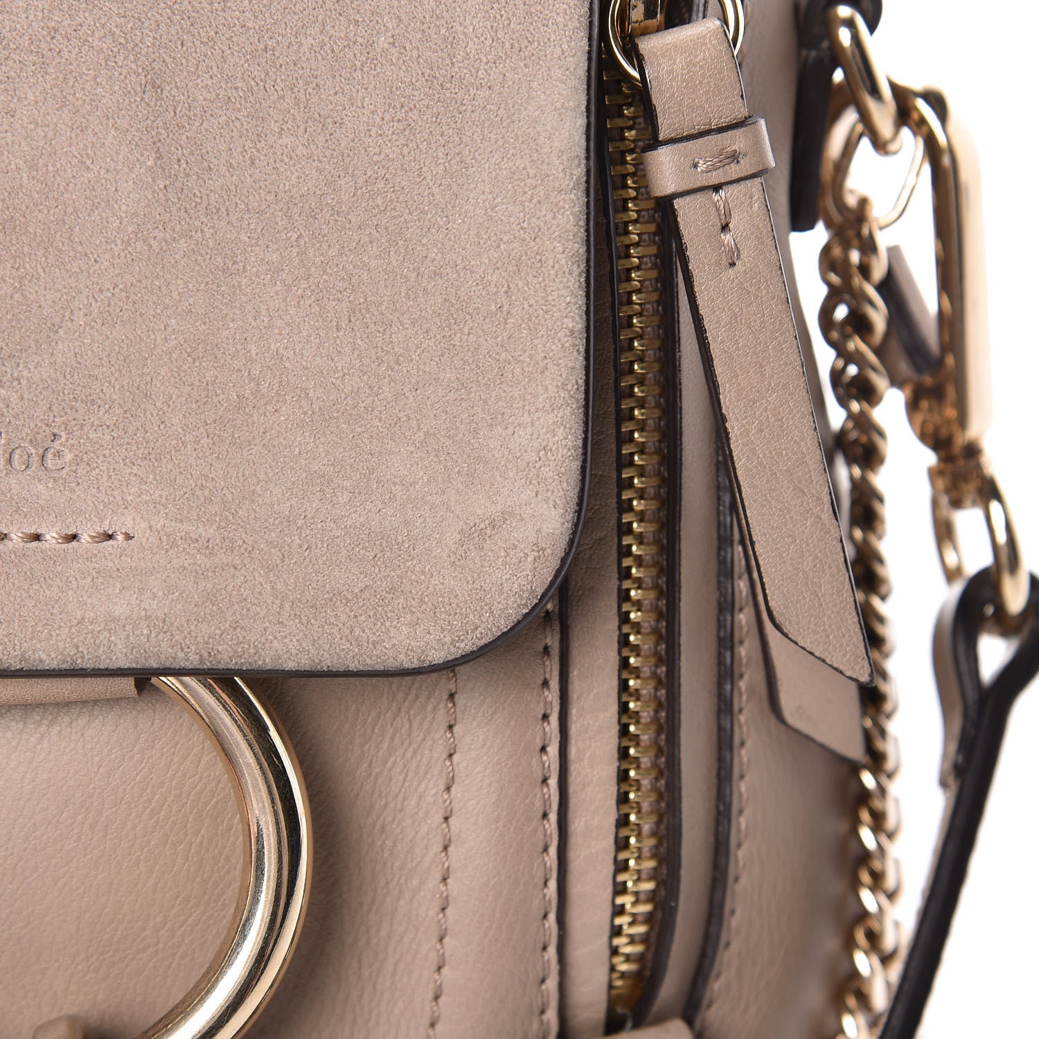 Chloe Suede Calfskin Mini Faye Backpack Motty Grey 18 of 25