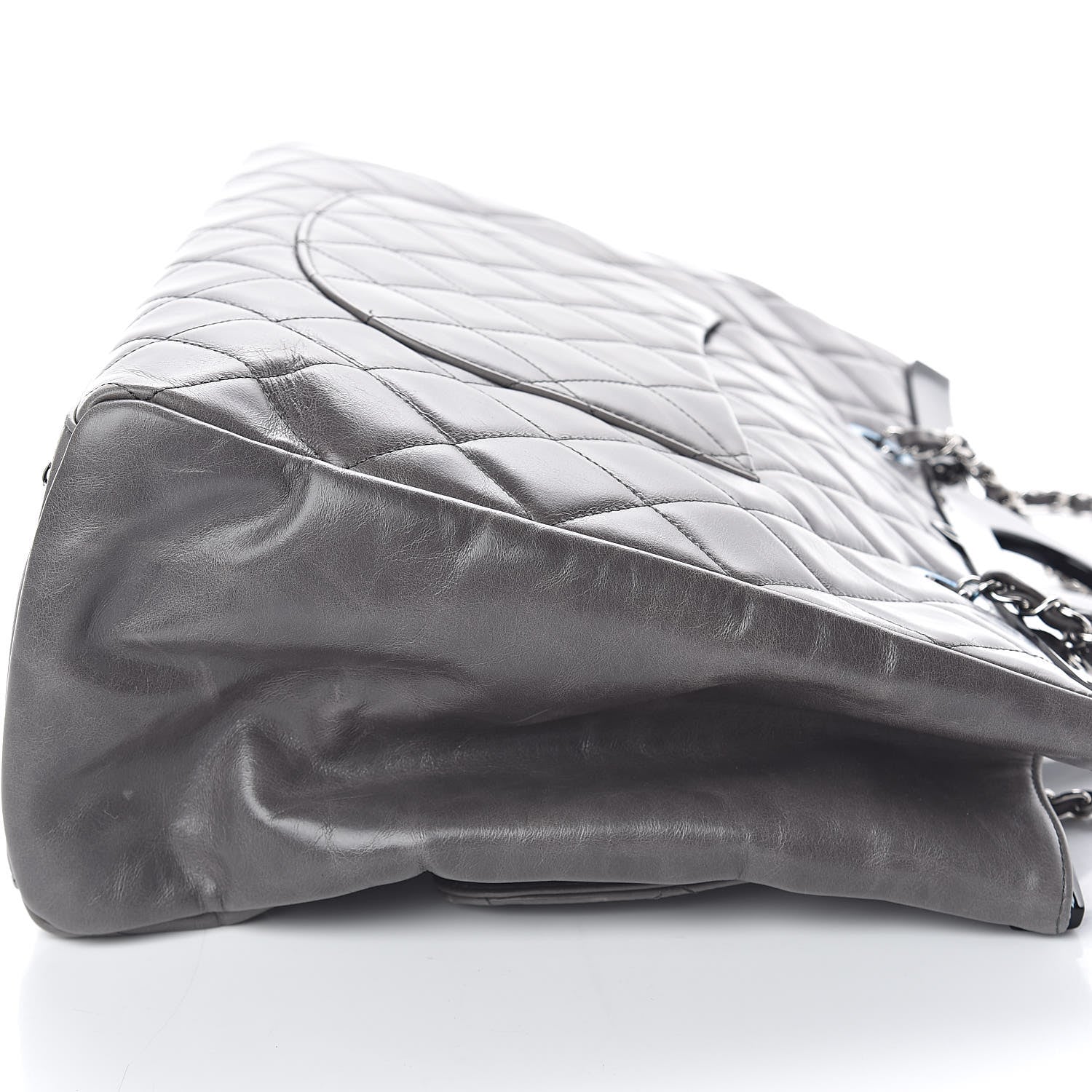 Chanel Glazed Calfskin Quilted Large CC Delivery Tote Grey 9 of 13