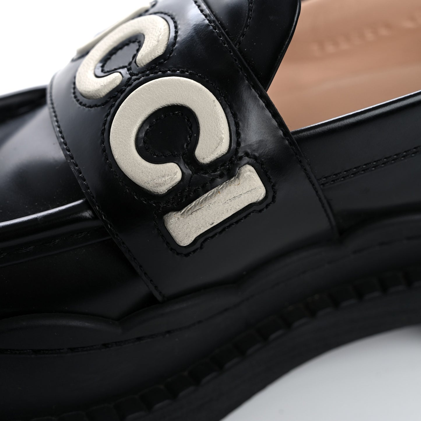 Cordovan Lux Womens Logo Patch Loafers 40.5 Black