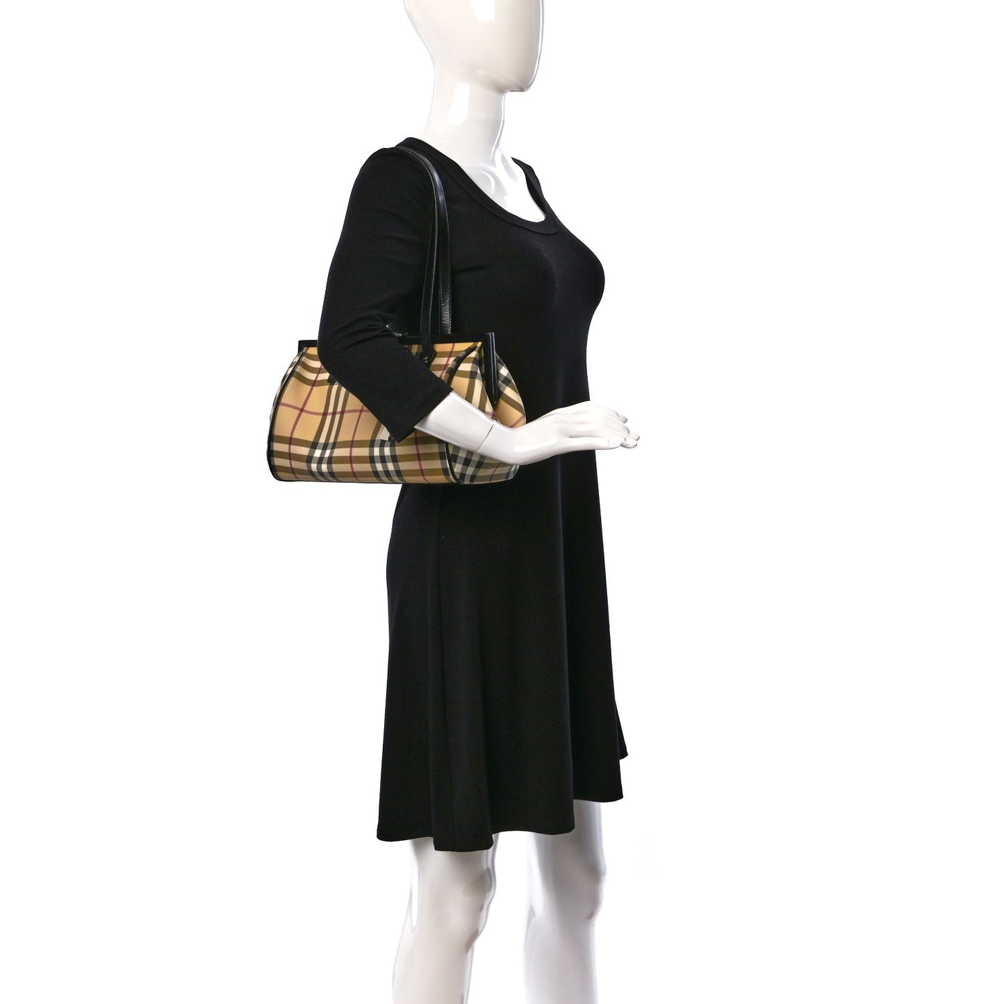 Nova Check Top Handle Tote Black