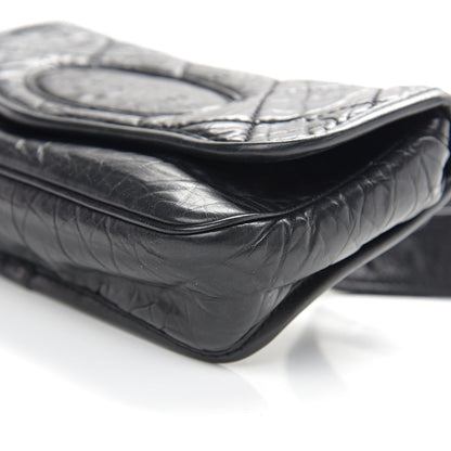 Chanel Distressed Lambskin Messenger Flap Bag Black 10 of 11