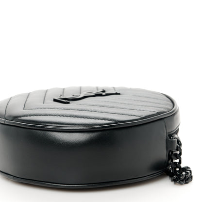 Saint Laurent Calfskin Matelasse Chevron Round Vinyle Camera Bag Black 11 of 11