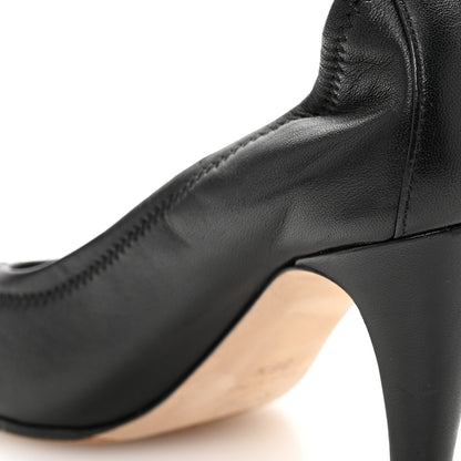 Chanel Lambskin Elastic Patent Cap Toe Pumps  36.5 Black 10 of 11