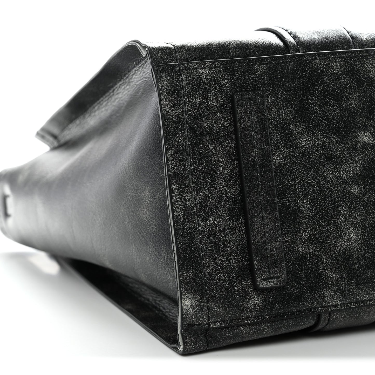 Distressed Calfskin Medium The Tote Bag Black