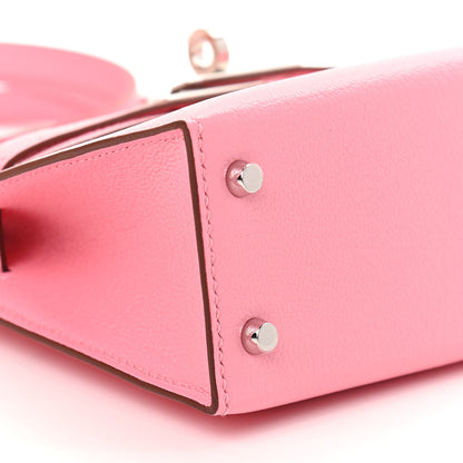 Hermes Chevre Mysore Verso Mini Kelly Sellier 20 Rose Confetti Sanguine 8 of 9