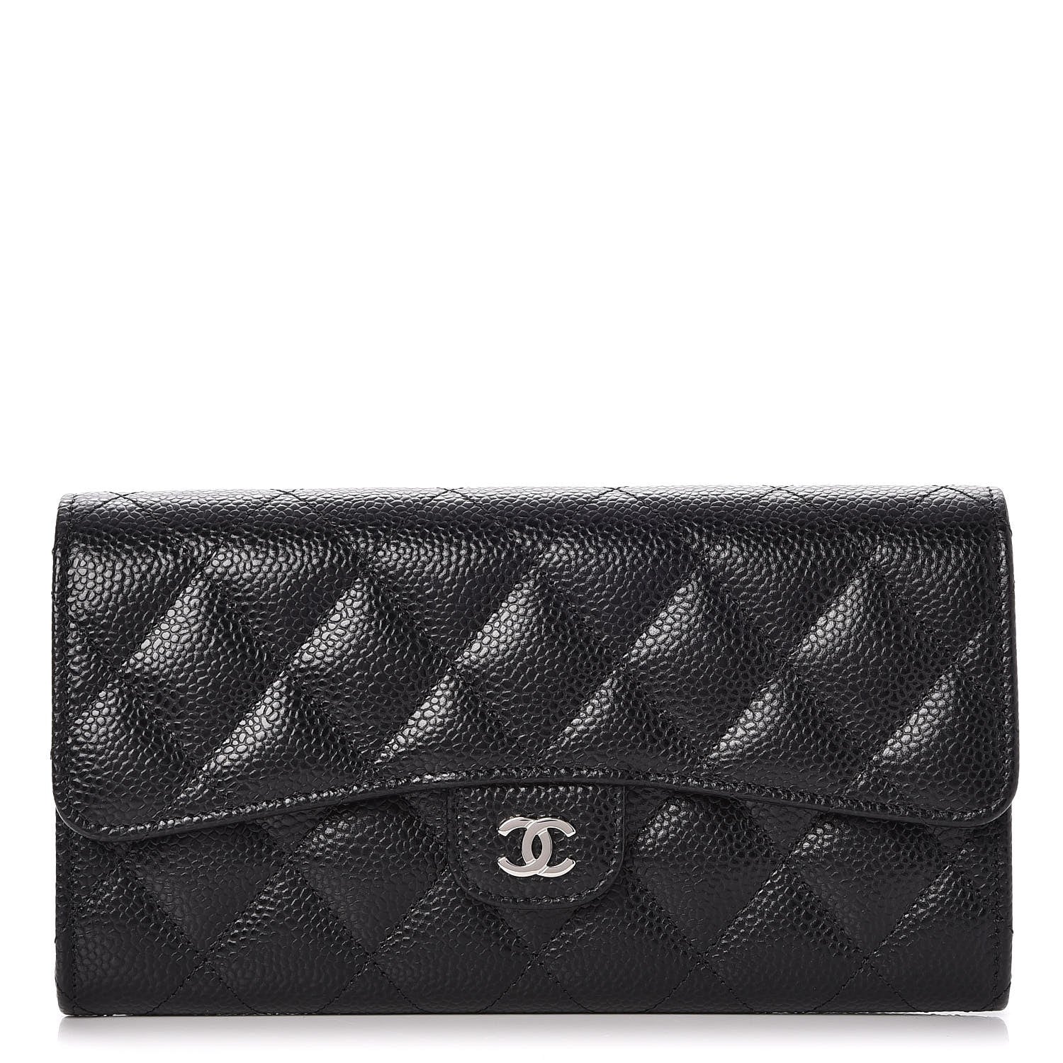 Chanel Caviar Quilted Large Flap Wallet Black 1 of 9