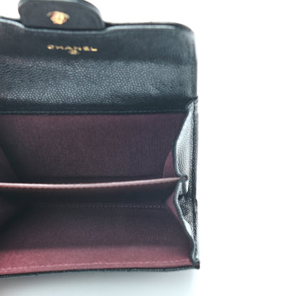Chanel Caviar Quilted Flap Card Holder Chain Wristlet Black 5 of 12