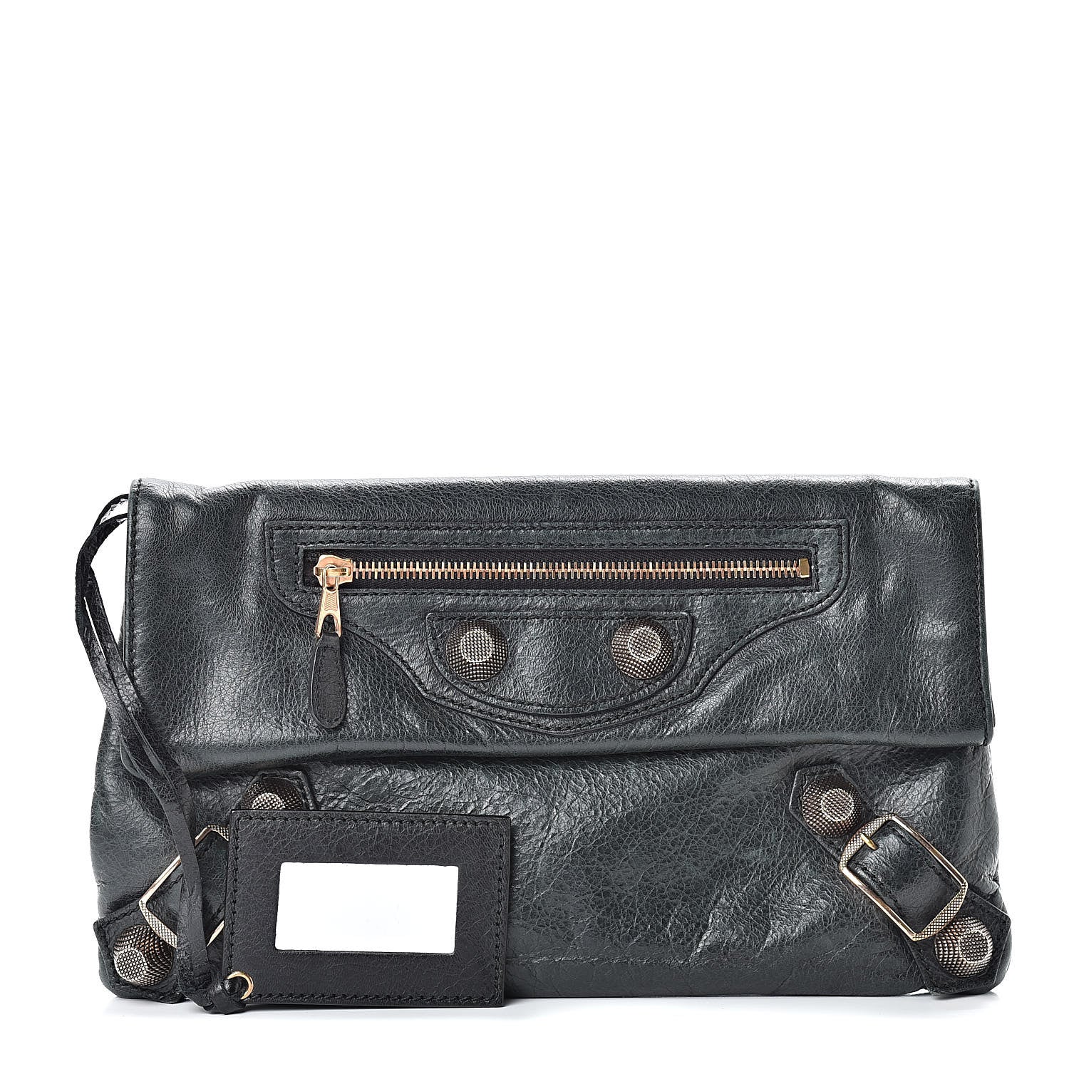 Balenciaga Agneau Giant 21 Rose Gold Hardware Envelope Clutch Black 1 of 7