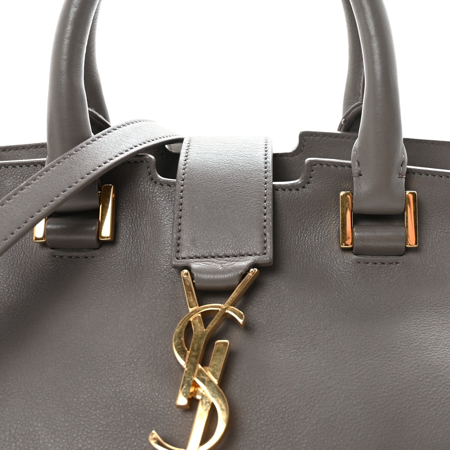 Saint Laurent Calfskin Small Monogram Cabas Fog 7 of 9