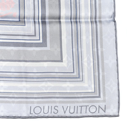 Louis Vuitton Silk LV Monogram Square Scarf Grey 2 of 4