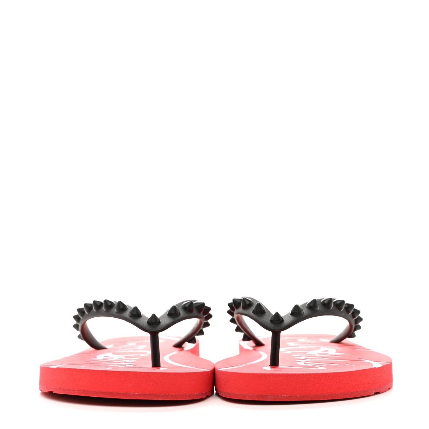 Rubber Spike Loubi Donna Flip Flop 36 Black Red