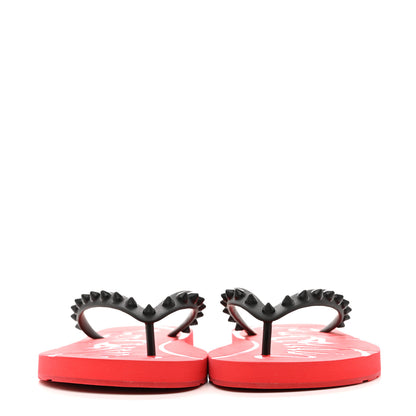 Christian Louboutin Rubber Spike Loubi Donna Flip Flop 36 Black Red 3 of 8
