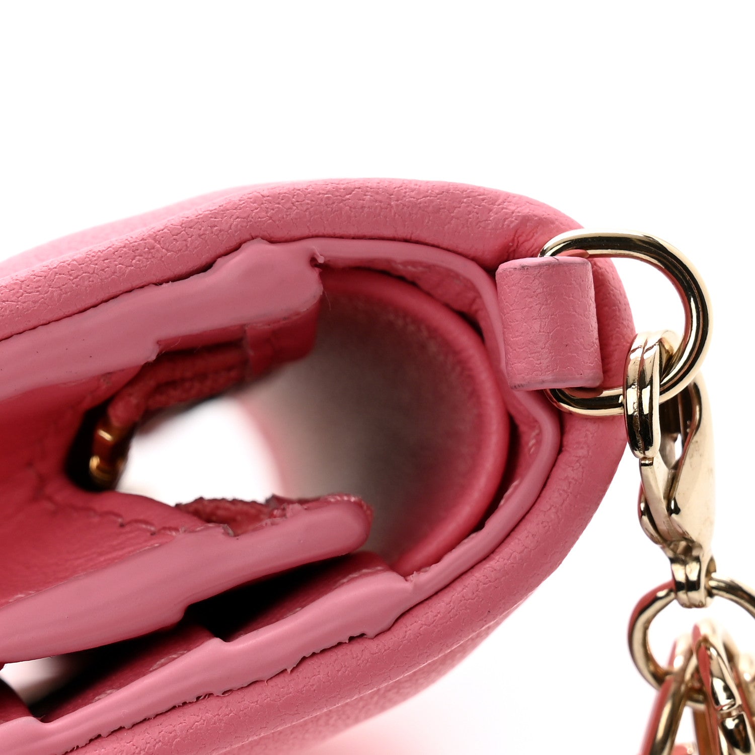 Christian Dior Lambskin Cannage Mini Lady Dior Wallet Pink 8 of 10