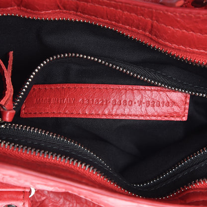 Balenciaga Agneau Arena Classic Silver Hardware S City Logo Strap Rouge Cardinal Black 7 of 7