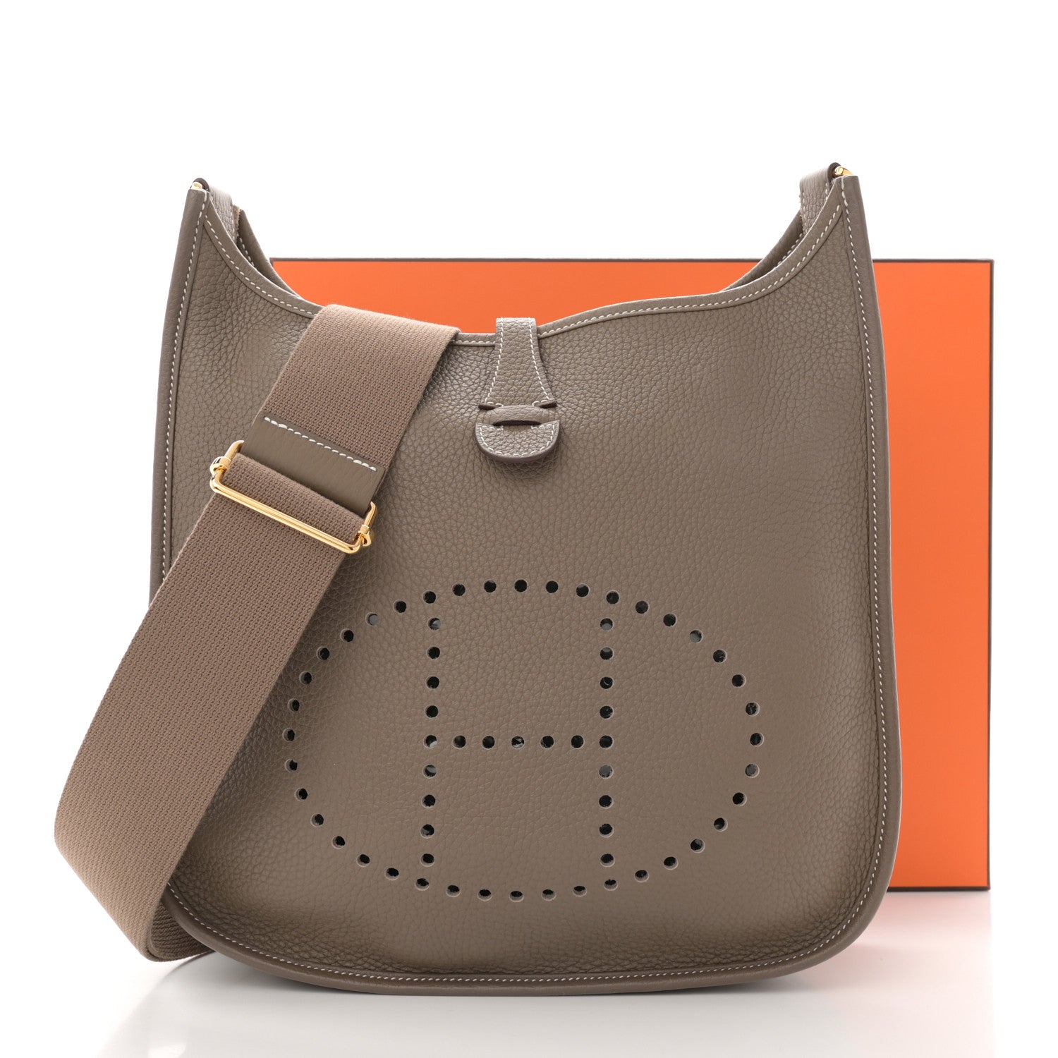 Hermes Taurillon Clemence Evelyne III PM Etoupe 11 of 11