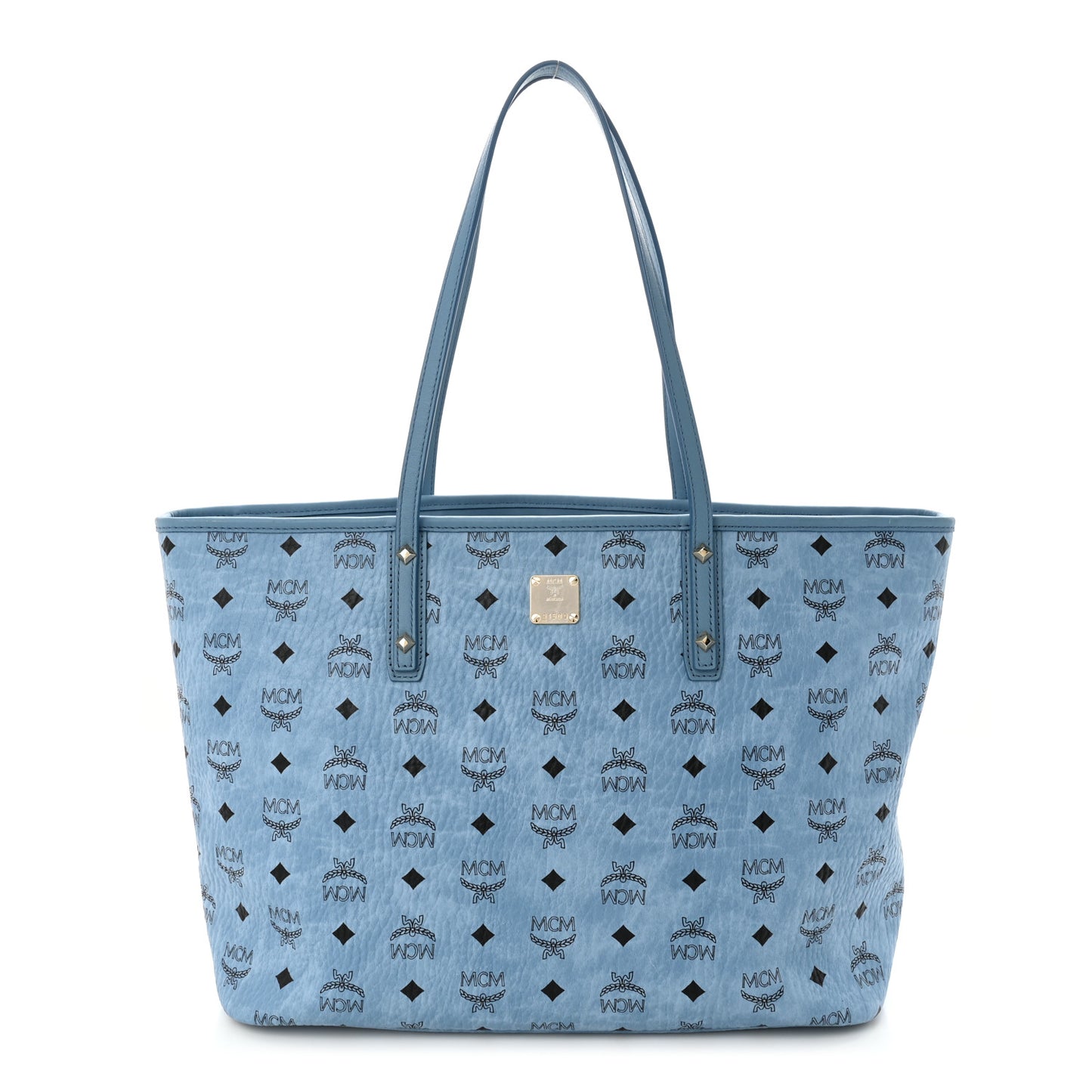Visetos Medium Anya Zip Top Shopper Tote Blue