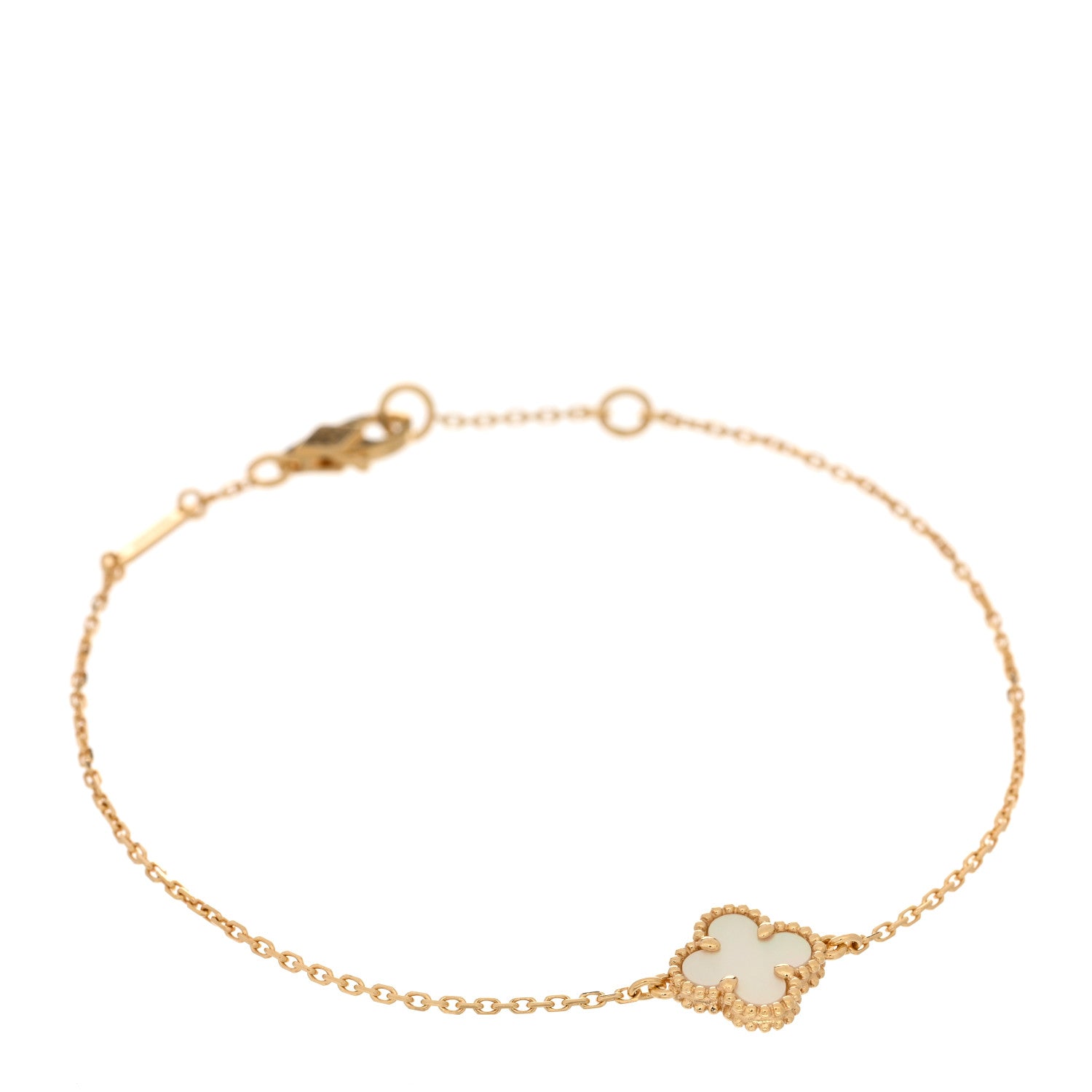 Van Cleef & Arpels 18K Yellow Gold Mother of Pearl Sweet Alhambra Bracelet 1 of 5