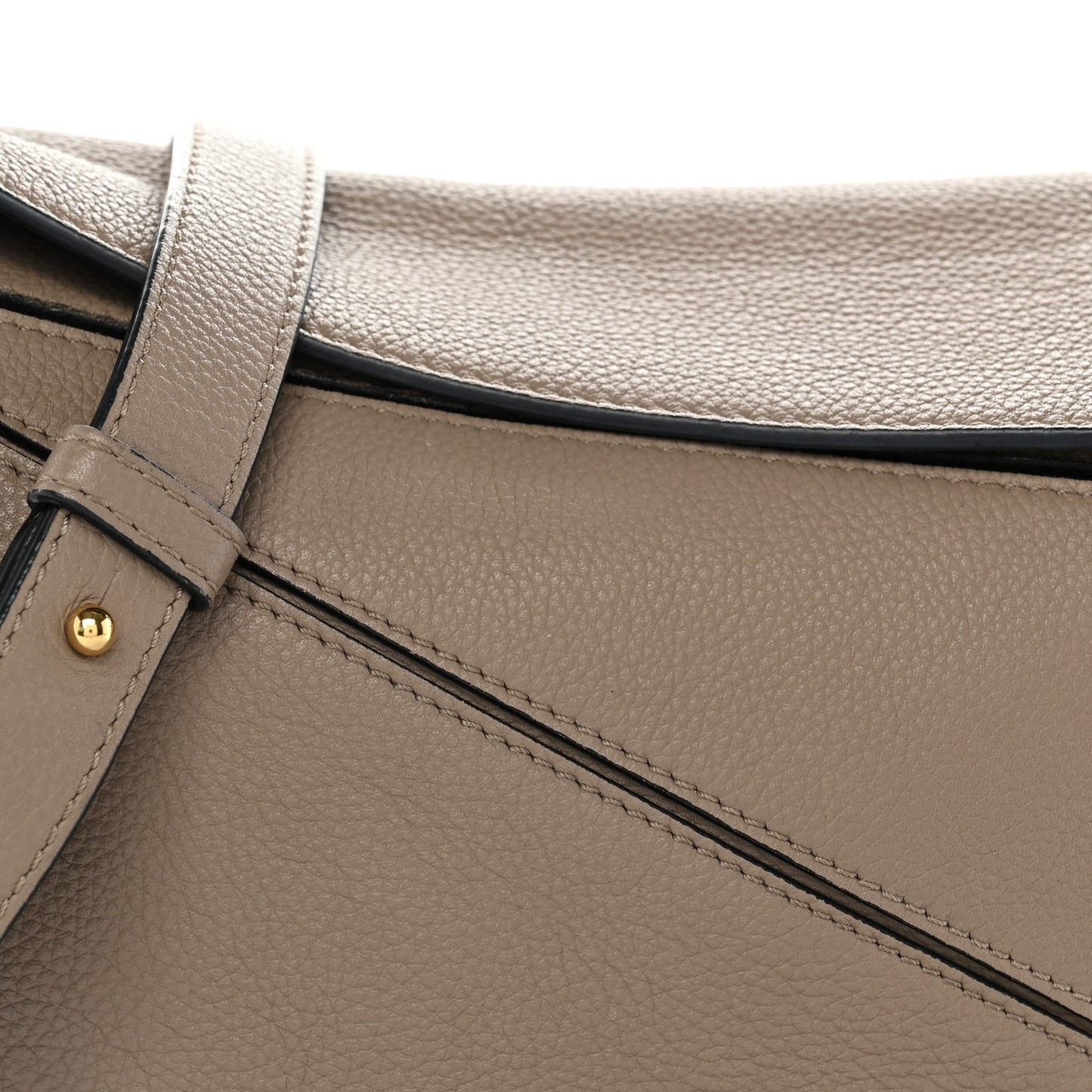 Grained Calfskin Small Puzzle Bag Sand