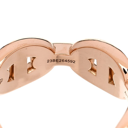 Hermes 18K Rose Gold Diamond PM d'Ancre Enchainee Ring 52 6 7 of 9
