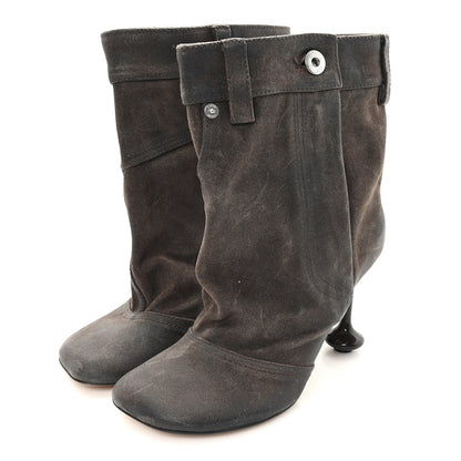 Loewe Waxed Suede Toy Ankle Boots 40 Brown 4 of 8