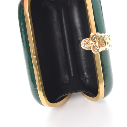 Alexander McQueen Patent Crystal Skull Box Clutch Green 5 of 8