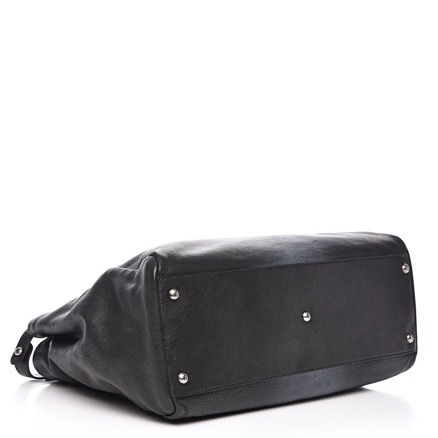 Goatskin Large Peekaboo Iconic Satchel Black