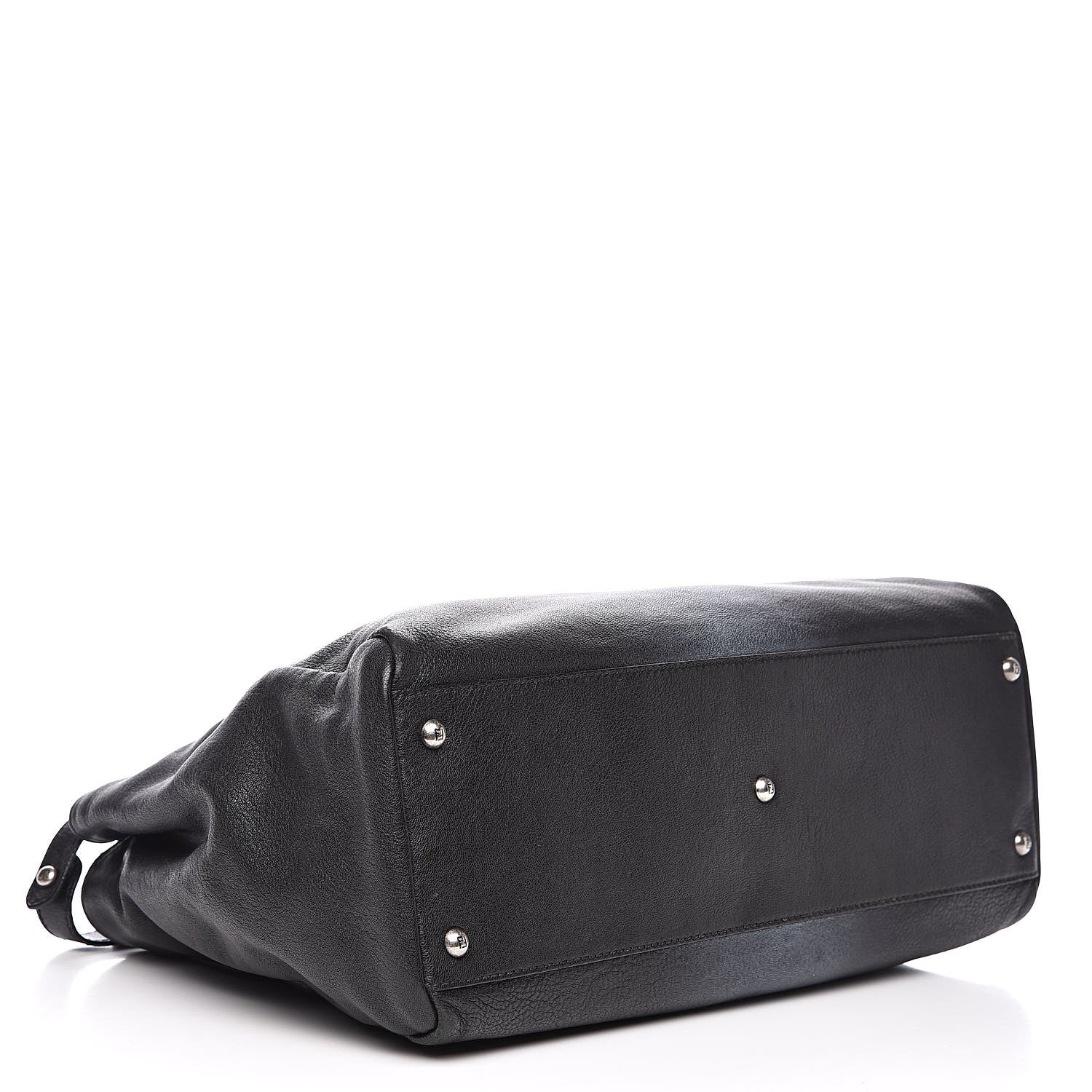 Fendi Goatskin Large Peekaboo Iconic Satchel Black 4 of 15