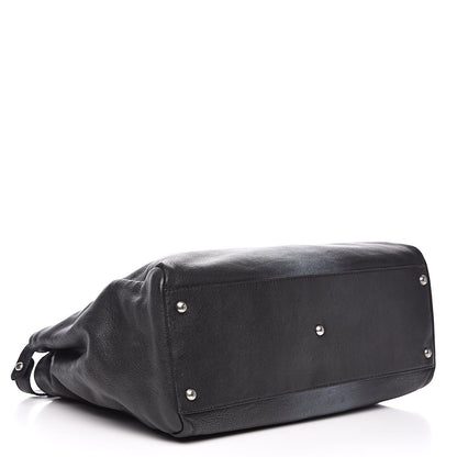 Fendi Goatskin Large Peekaboo Iconic Satchel Black 4 of 15