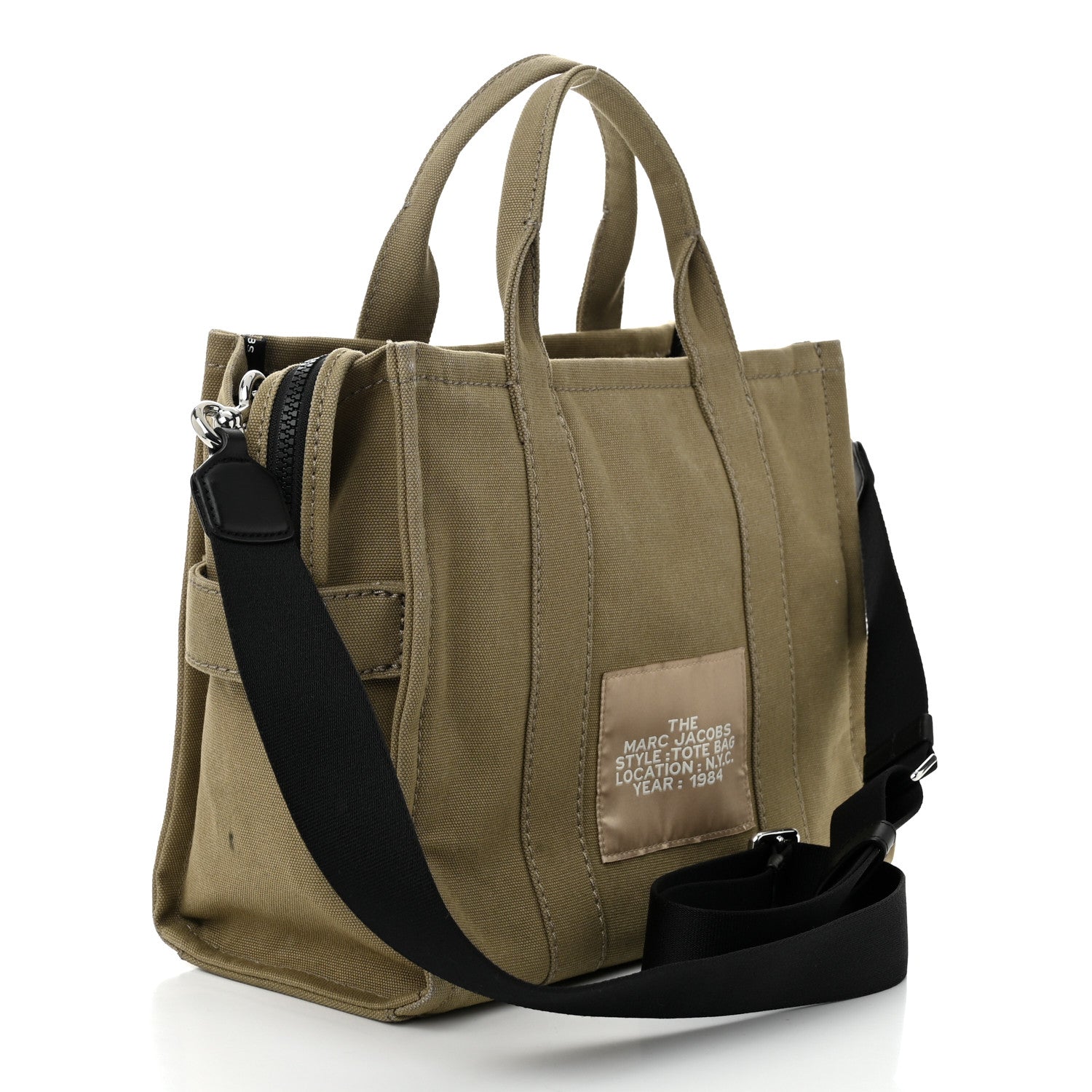 Marc Jacobs Cotton Canvas Medium The Traveler Tote Bag Slate Green 3 of 11