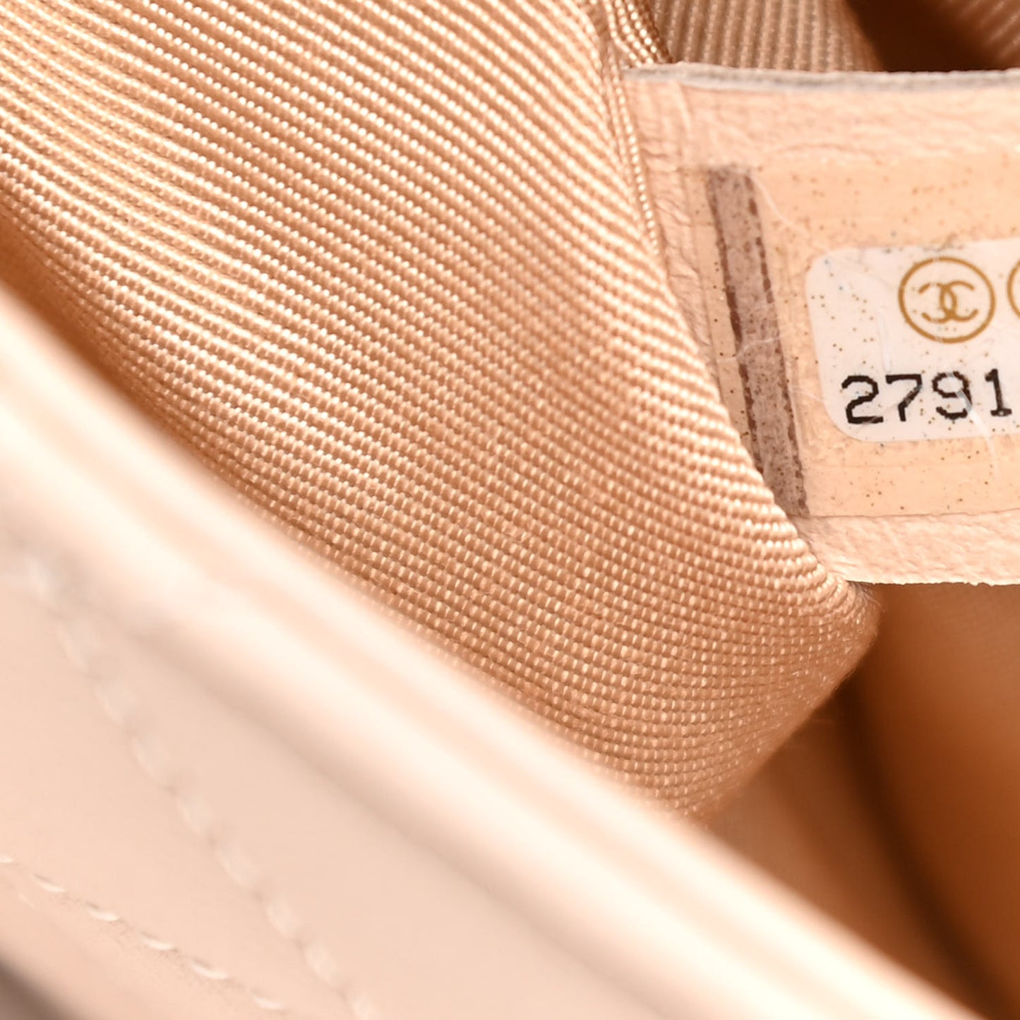 Calfskin Quilted Small Gold Top Handle Flap Beige